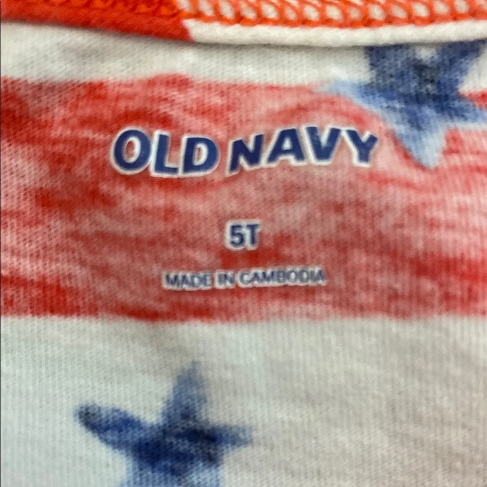 Old Navy Red and White Striped Dress with Blue Stars